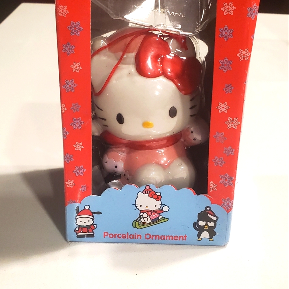 Hello Kitty Ornament Sanrio Porcelain ornament on a saucer